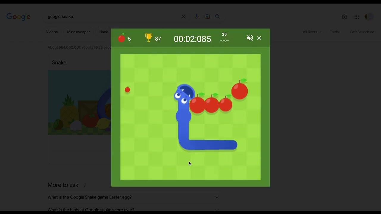How To Beat Google Snake Small Map Google Snake Game Speedrun: Small Map, 5 Apples, Normal Speed; 25