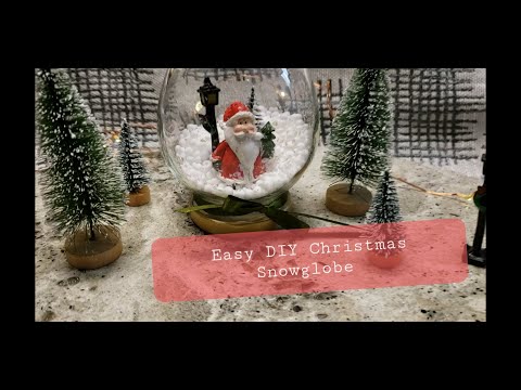 Easy DIY Christmas Snow Globe- no water- Quick Holiday Craft