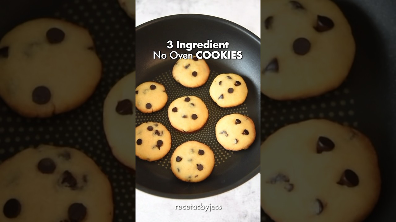 3 Ingredient No Oven COOKIES πͺ Cookies in a pan?