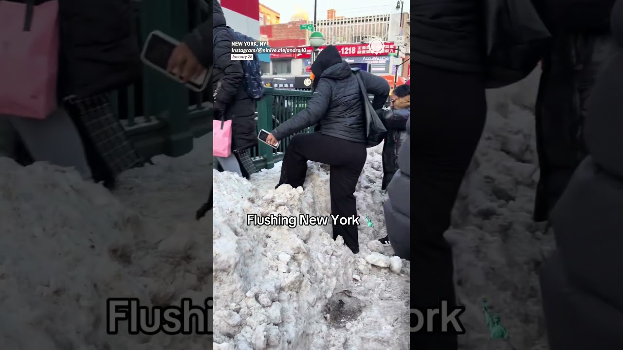 Жители Нью-Йорка против снега!