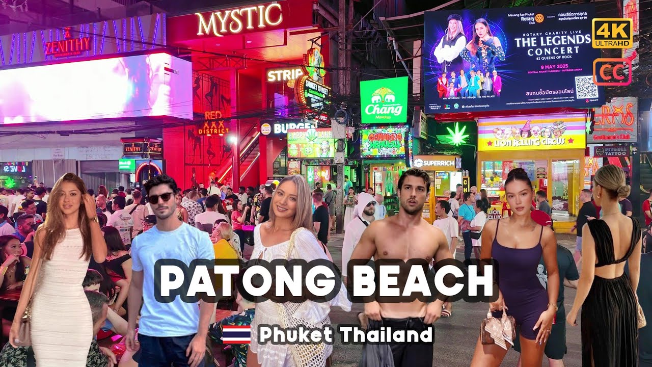 4K 🇹🇭 Walking Patong Beach and Bangla Road, Phuket: New Beach Club & Nightlife, Thailand 2025