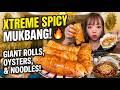 The SPICIEST Mukbang Challenge! Bone Marrow, Chili Eggs &amp; Noodles 🥵🍖🎧🔥
