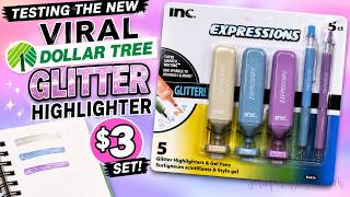 Testing the NEW Dollar Tree Glitter Highlighter Set | Pen Test