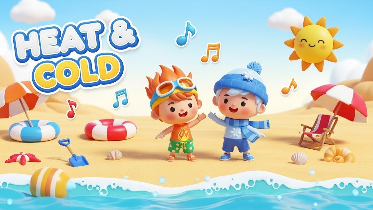 Día de Playa 🏖️ | Canción de Calor y Frío – Opuestos | Canciones Infantiles Little Angel