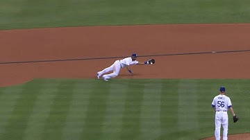 ARI@LAD: Callaspo robs Ahmed with diving stop