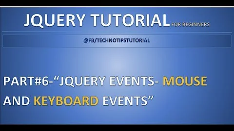 Part 6 - Jquery Events - #Mouse & Keyboard Events| click, dblclick, mousedown, mouseup methods