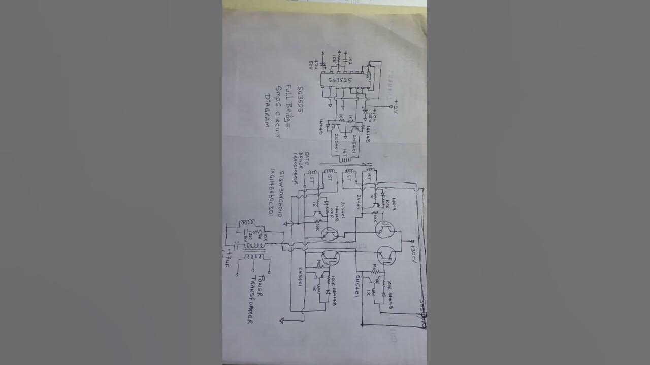 sg3525 full bridge smps circuit diagram - YouTube