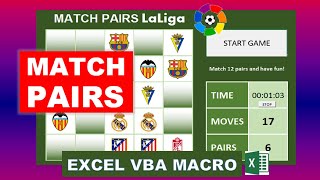 Excel Match Pairs Game screenshot 3