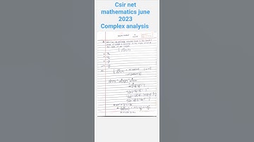 CSIR NET MATHEMATICS June 2023 complex analysis