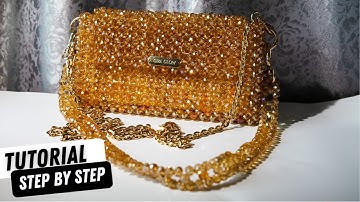 Crystal Bag Tutorial | Tutorial of Crafting A Beaded Purse in Amber Gold Crystals | Girlglow Kit 3