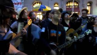 Sean Lennon at Occupy Wall St, Oct 23, 2011 (Day 37) cover Madonna's Material Girl