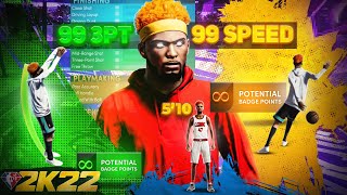 THIS NEW 5'10 META GUARD BUILD WILL BREAK NBA 2K22! HOF BLINDERS WITH A 99 SPEED IS BROKEN! NBA 2K22