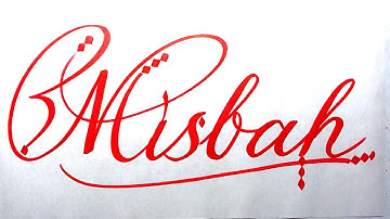 Misbah Name Signature Calligraphy Status | How to write with Cut Maker  #calligraphy #cursive