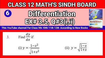 Class 12 Maths Unit 3 Exercise 3.5 Question 3(i,ii) Differentiation / Derivative
