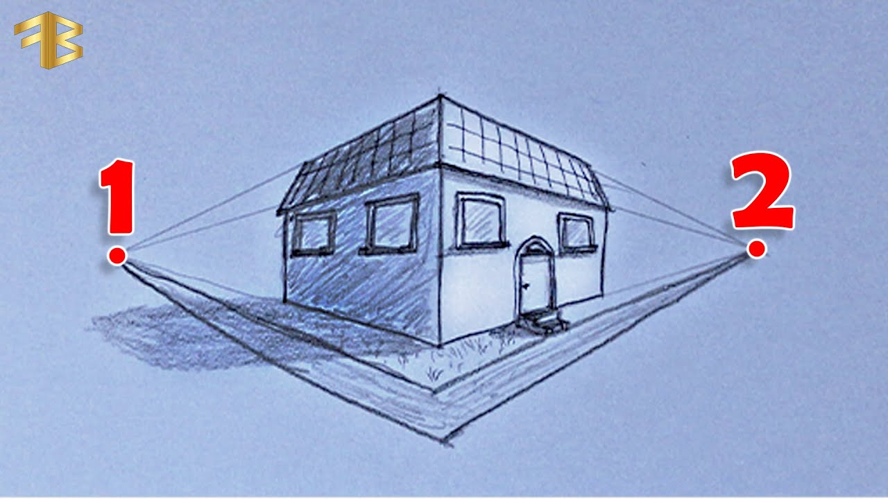 How to Draw 2-Point Perspective - How to Draw Building Perspective