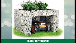 bellissa - Zink-Aluminium, Gabionen Mähroboter-Garage - 97296 - Bepflanzbare Rasenmäher-Garage