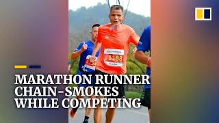 Chinese runner goes viral for chain-smoking his way through marathon