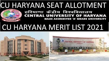 central university of haryana admission merit list 2021|Cu haryana seat allotment cutoff 2021|#cucet