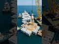 Open Sea → Floating Luxury Island 😳  Private Paradise Timelapse #floatingisland #marineconstruction