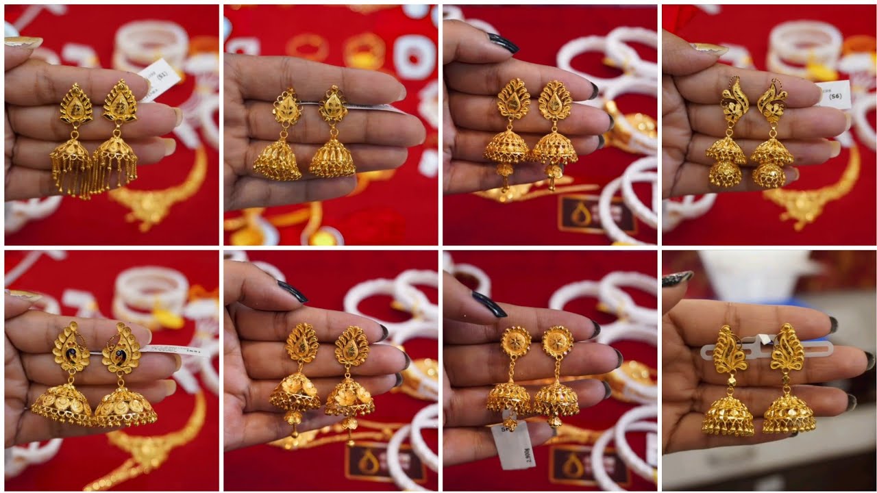 Latest Gold Jhumka Earrings Designs 2025 With Weight & Price || new trending gold earrings designs 