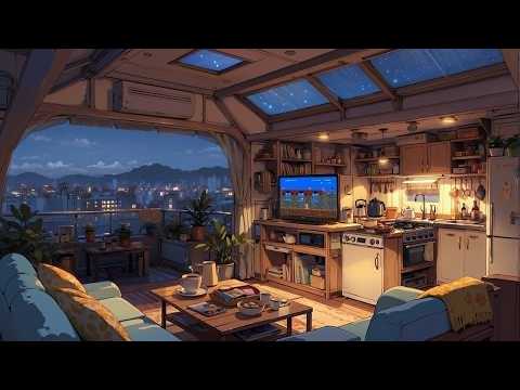 Cozy Apartment on a Rainy Night 🌧️ Lofi Beats for Study, Relaxation & Sleep ☕