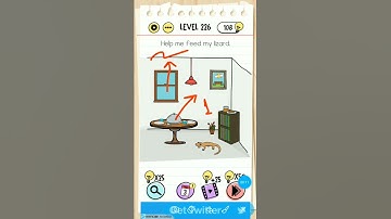 Braintest level 226||help me feed my lizard||tricky puzzle