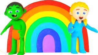 SUPERHERO BABIES PAINT WITH COLORS ❤ Superhero Babies Play Doh Cartoons For Kids