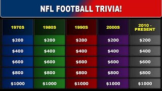 Nfl Football Trivia Nfl Trivia Jeopardy Style