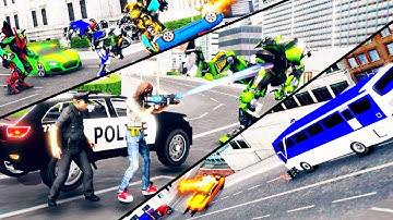 Real Police Bus Robot Warrior - Ultimate Robot Bus | Robot Transformation Game #07