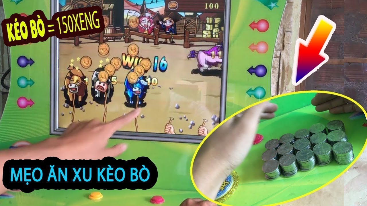 #10  Dùng 150 xèng Kéo Bò Phiên Bản 5 người kéo Môn Kéo Trâu  キッズメダルゲーム