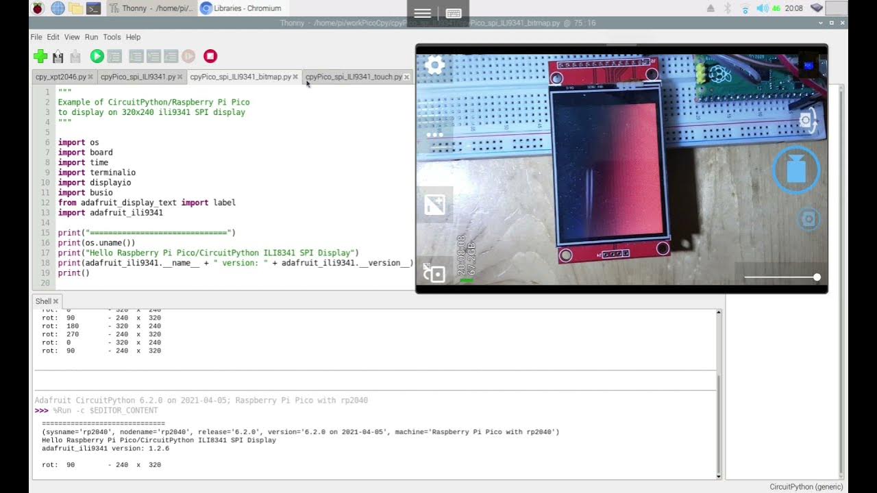 Raspberry Pi Pico/CircuitPython + ILI9341 SPI Display with Touch - YouTube