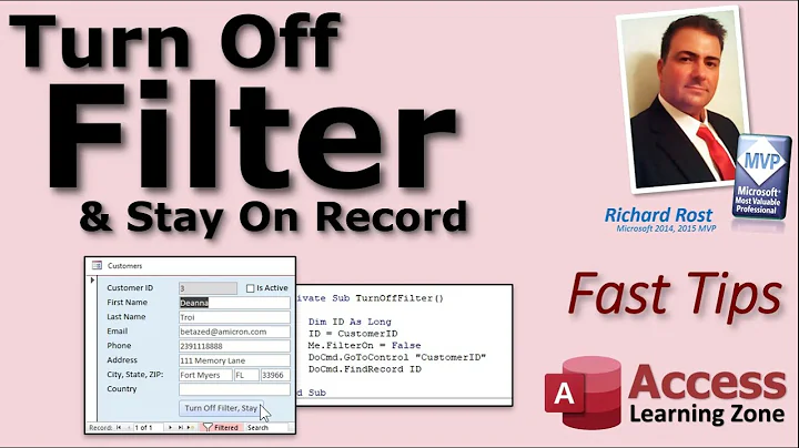 How to Remove a Filter and Stay on the Current Record in a Microsoft Access Form