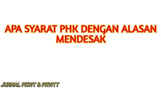 Apa Syarat Phk Dengan Alasan Mendesak..