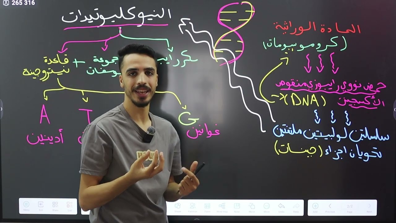 علوم الصف الثامن - الدرس الأول المادة الوراثية - الأستاذ عزالدين القواسمي