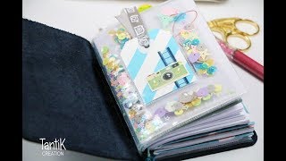 DIY Plastic Pocket Folder & Shaker Dashboard for passport size Traveler‘s Notebook.