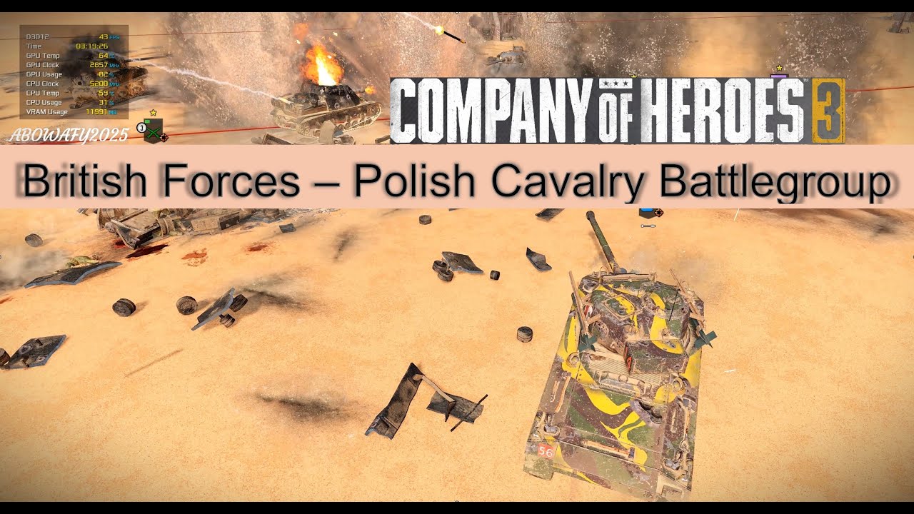Company of heroes 3 Endure & Defy – British Forces – Polish Cavalry Battlegroup (No commentary)