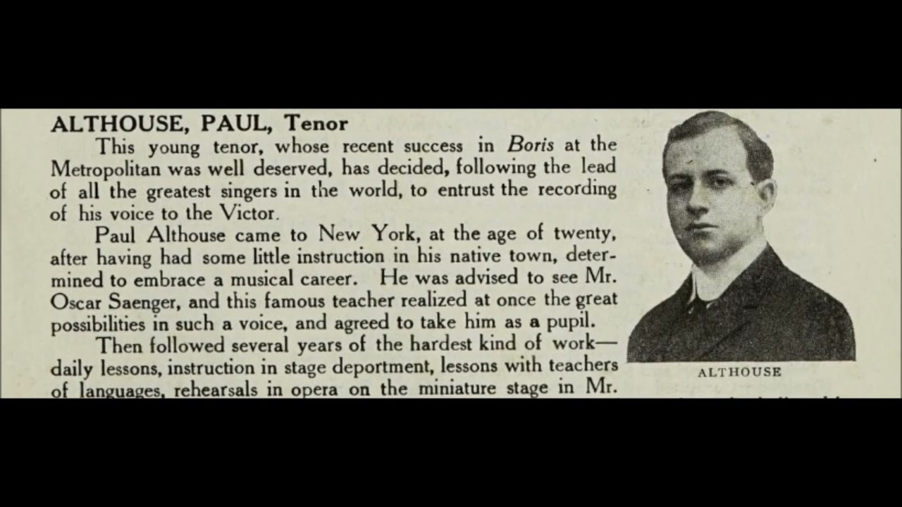 "Onaway! Awake, beloved" Hiawatha's Wedding Feast, Samuel Coleridge-Taylor, Longfellow Paul Althouse
