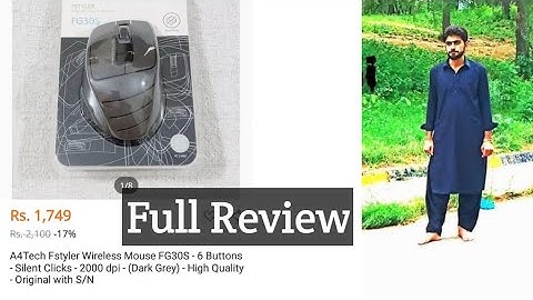 A4Tech Fstyler Wireless Mouse FG30S -6 Buttonsent Clicks-2000 Review By Awais