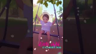 (AI video) The little child is playing on a swing