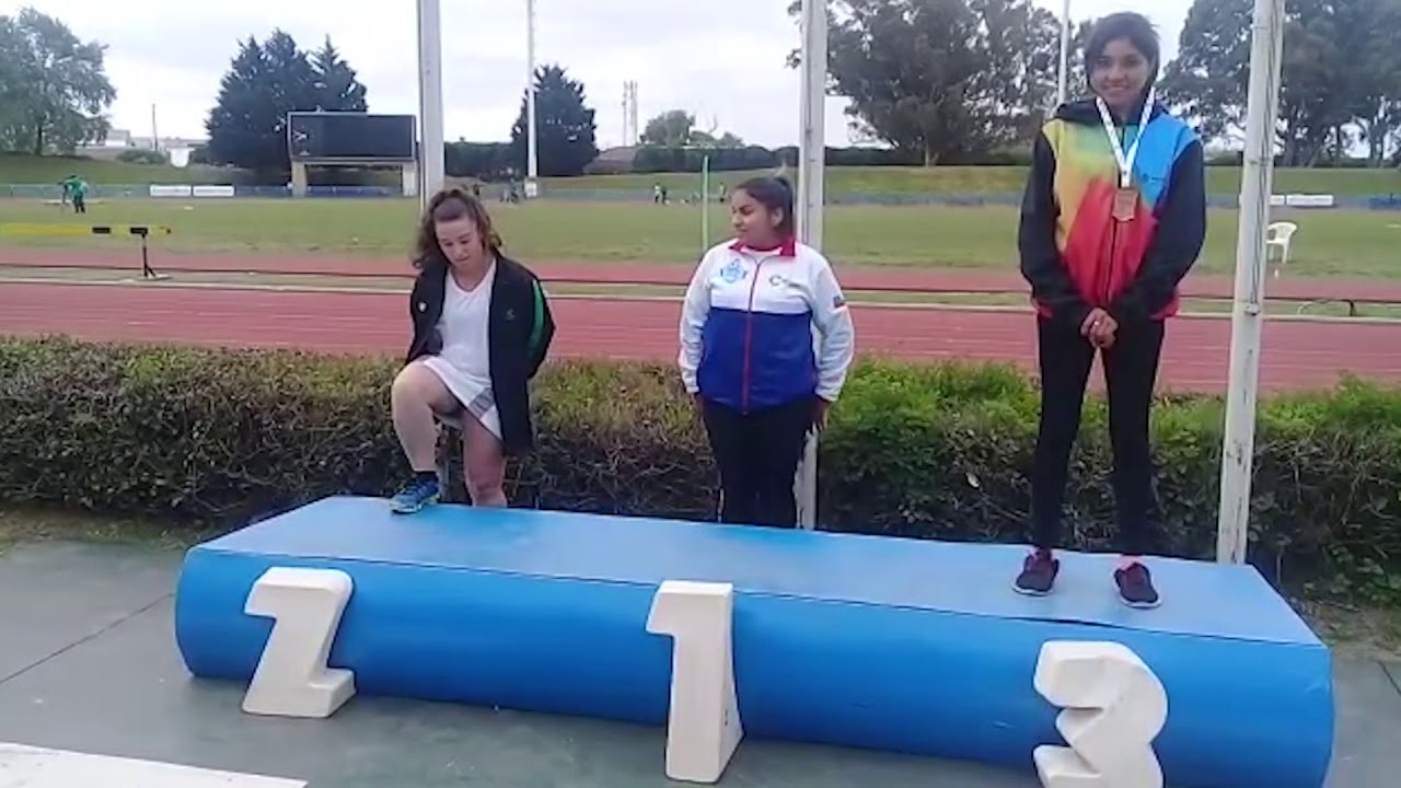 Juegos Evita: premiación de Celeste Quinteros, medalla de Oro en atletismo especial canal 7 teletica
