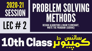 Problem Solving Methods | LEC 2 | Chapter # 1 | 10th Class Computer Science Lectures