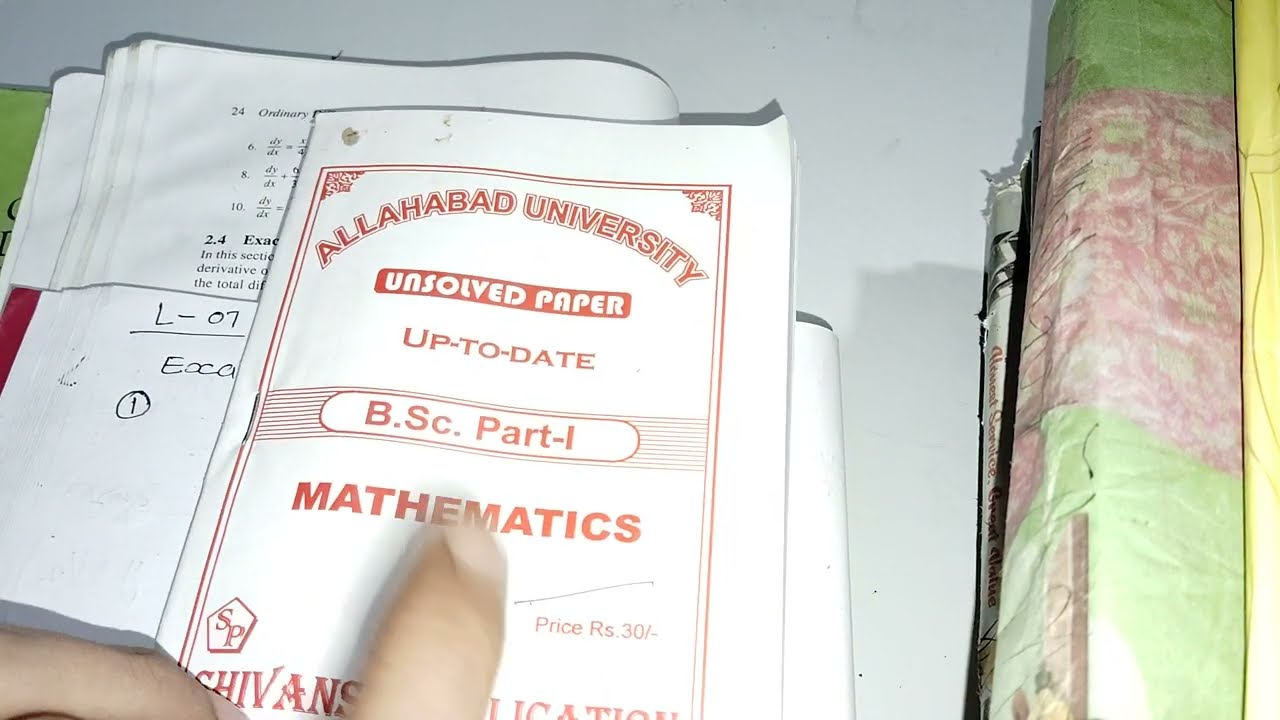 Exact differential equations B.sc 1st year Allahabad University LC 7 