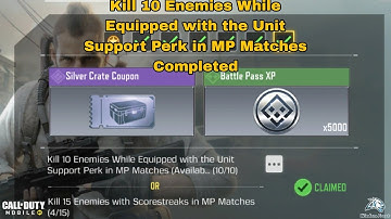 Kill 10 Enemies While Equipped with the Unit Support Perk in MP Matches Cod Mobile 2023