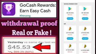 Gocash Rewards App withdrawal proof // Gocash Rewards app real or Fake // GoCash Rewards App ? screenshot 1