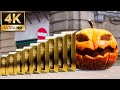 Domino simulation smash a giant pumpkin!!! Halloween