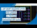PROTEUS - 4 BIT SHIFT REGISTER PIPO USING JK FLIP FLOPS CIRCUIT, SIMULATION, AND PCB LAYOUT DESIGN