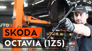 Hoe een vooraan stabilisatorstang vervangen op een OCTAVIA (1Z5) [AUTODOC-TUTORIAL]