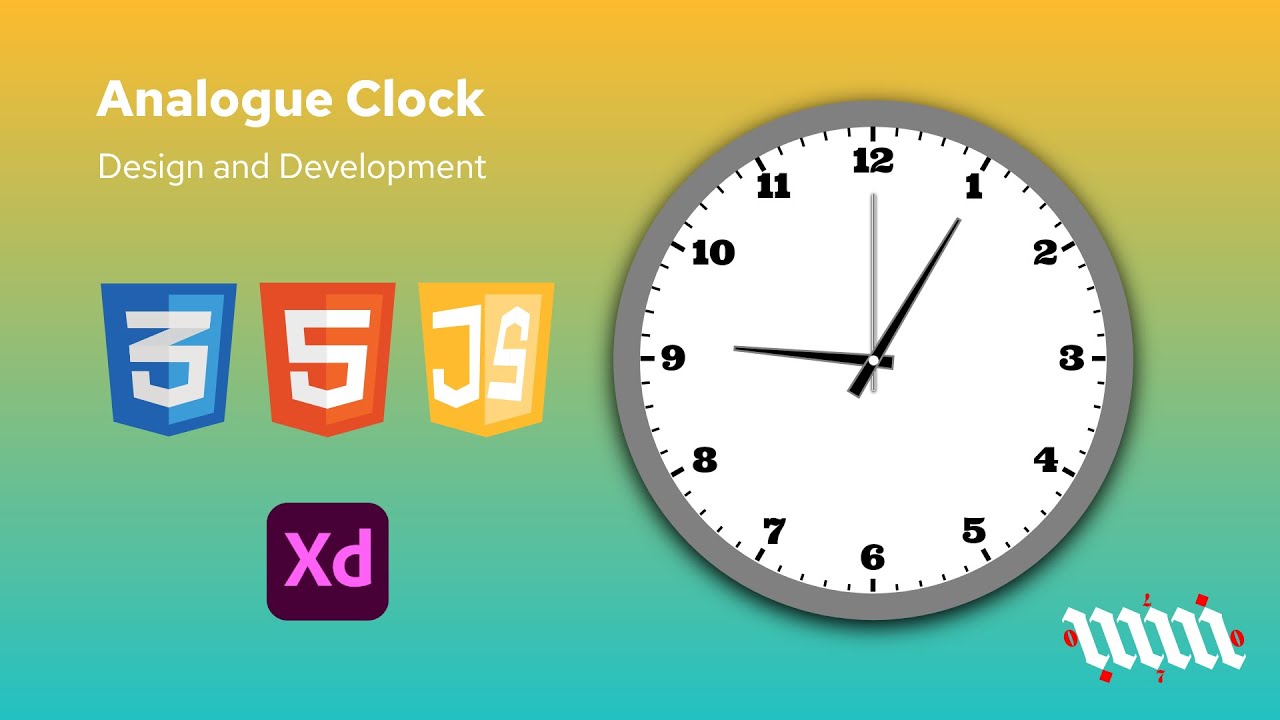 🎨 Designing & Building an Analogue Clock | Adobe XD to HTML, CSS & JS ...