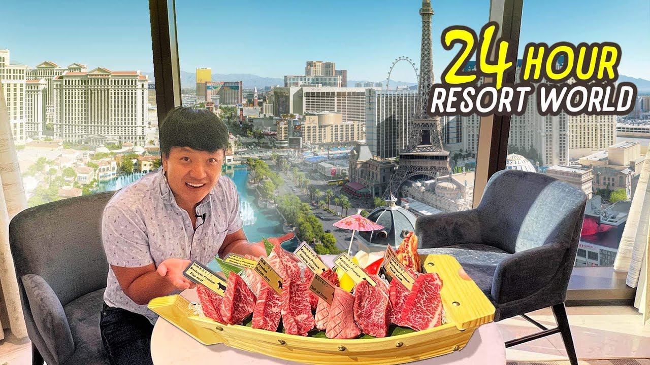 24 HOUR RESORT WORLD Las Vegas Casino ROOM SERVICE FOOD REVIEW!