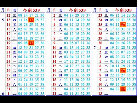 7月13日 週二 今彩539 (二中一)及(相關號碼)版路